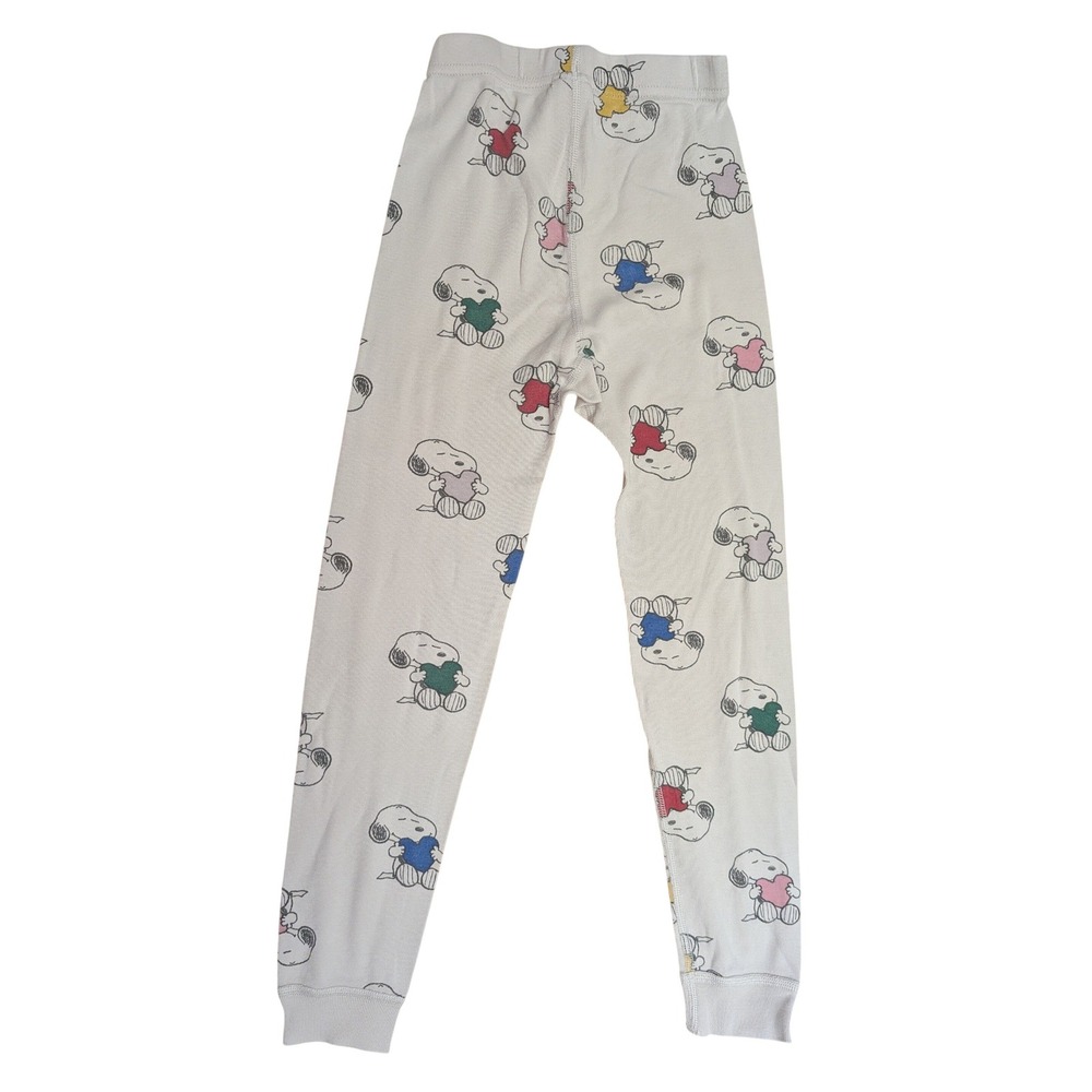 Hanna Andersson Peanuts Snoopy Heart Pajama Pants Kids 6-7 Sleepwear Organic
